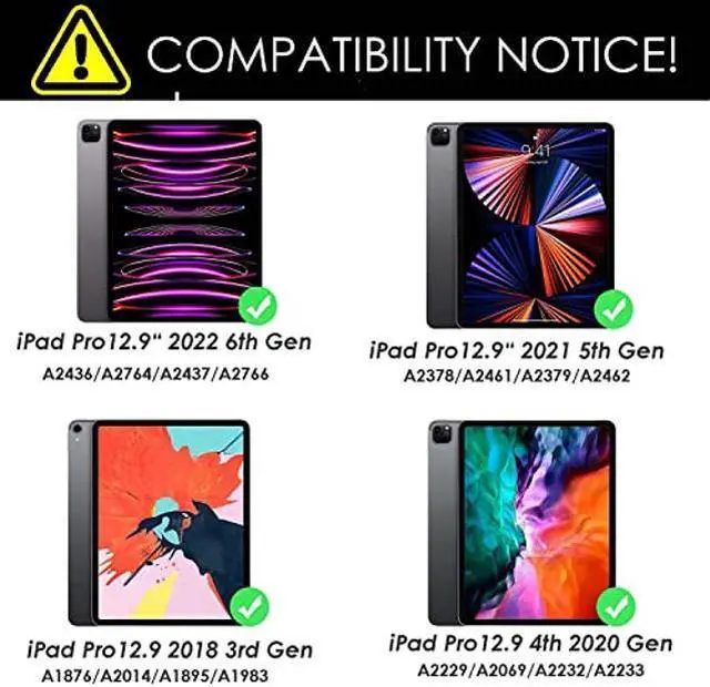 Alt view image 2 of 5 - eoso iPad 12.9 Keyboard Case for iPad Pro 12.9 inch 6th Generation 2022/5th 2021/4th 2020/3rd 2018-7 Color Backlight,Touchpad Detachable Slim Cover with Pencil Holder (12.9",Black)