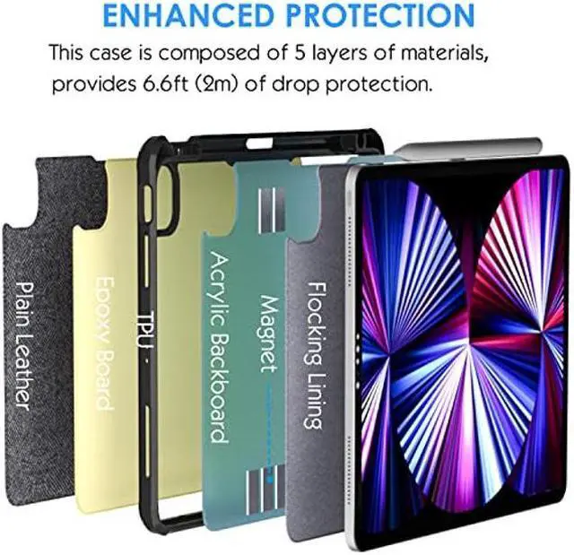 Alt view image 4 of 5 - eoso iPad 12.9 Keyboard Case for iPad Pro 12.9 inch 6th Generation 2022/5th 2021/4th 2020/3rd 2018-7 Color Backlight,Touchpad Detachable Slim Cover with Pencil Holder (12.9",Black)