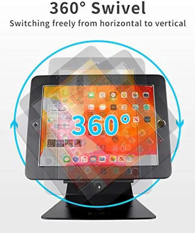 Alt view image 3 of 4 - CarrieCathy Desktop Anti-Theft Security Kiosk POS Stand Holder Enclosure for 10.2" 2021 iPad 9th Gen 2020 iPad 8th Gen 2019 iPad 7th Gen, Flip & 360deg Swivel Design