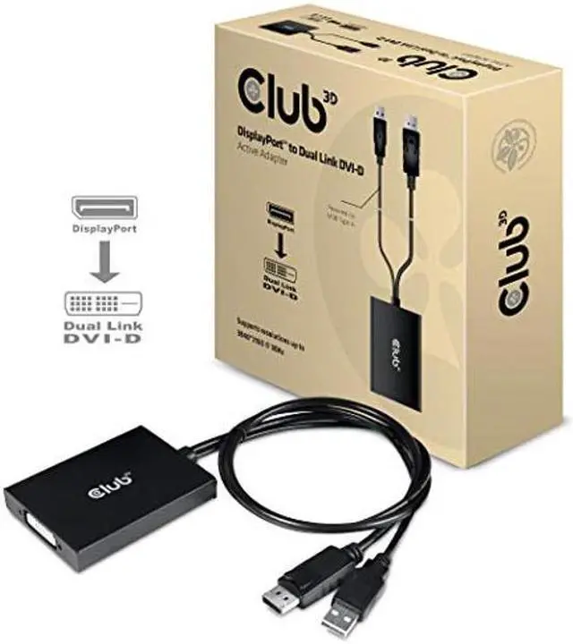 Alt view image 2 of 5 - Club 3D CAC-1010-A DisplayPort to Dual Link DVI-D HDCP Off Version Active Adapter M/F for Apple Cinema Displays