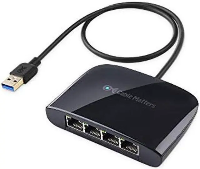Main image of Cable Matters USB to 4-Port Gigabit Ethernet Switch for Network Sharing with TV, Laptop, Gaming Console (USB Ethernet Splitter, USB Network Switch, USB to Ethernet Adapter, USB Gigabit Switch)