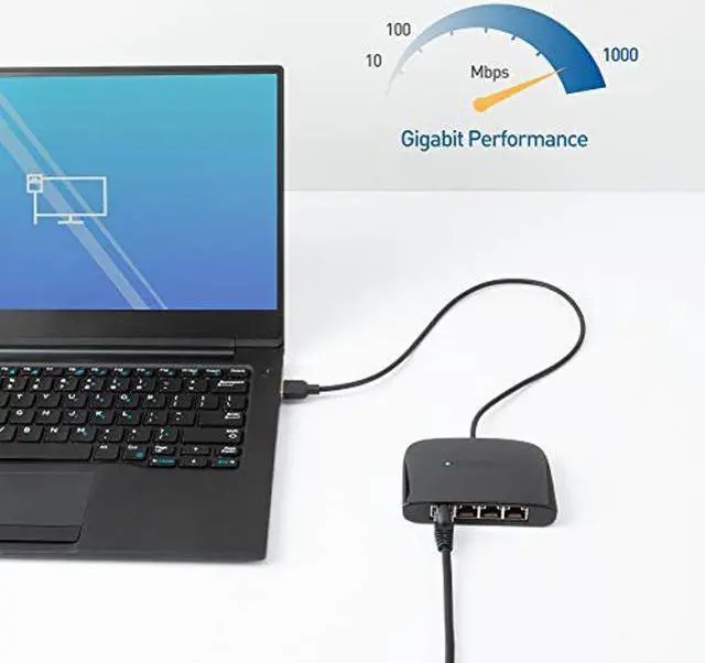 Alt view image 4 of 5 - Cable Matters USB to 4-Port Gigabit Ethernet Switch for Network Sharing with TV, Laptop, Gaming Console (USB Ethernet Splitter, USB Network Switch, USB to Ethernet Adapter, USB Gigabit Switch)