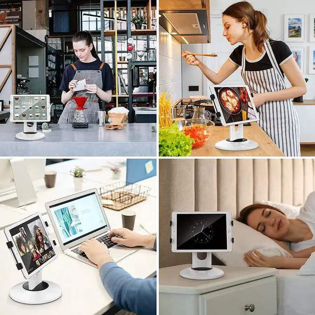 Alt view image 4 of 5 - AboveTEK Retail Kiosk iPad Stand, 360° Rotating Commercial POS Tablet Stand Bundle with Retail Kiosk Bracket Tablet Holder with Width or Height Measurement in The Range of 6.6"-8.0"(Holder Only)