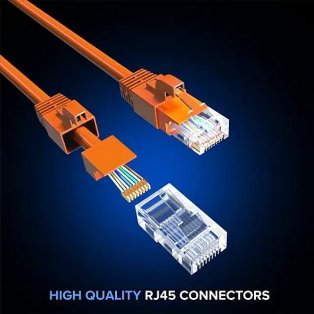 Alt view image 4 of 5 - Maximm Cat 6 Ethernet Cable 300 Ft,Cat6 Cable, LAN Cable, Internet Cable, Patch Cable and Network Cable - UTP (Orange) 300 Feet ethernet Cord