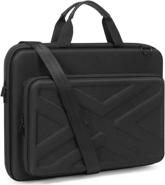 Main image of MOSISO Hard Shell Laptop Case for Men Women,15-15.6 inch Computer Bag Compatible with MacBook, HP, Dell, Lenovo, Asus, Notebook,16 inch Laptop Bag with Front Pocket & Shoulder Strap, Black