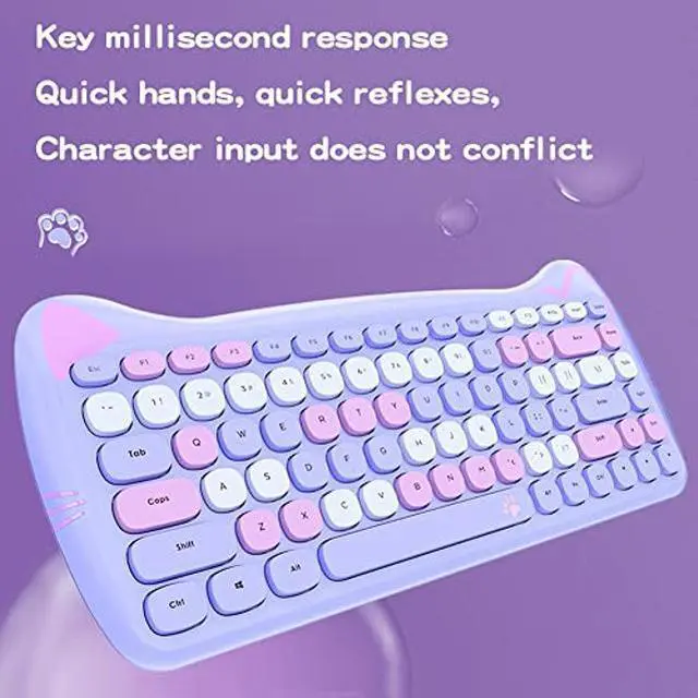Alt view image 3 of 5 - Attoe Wireless Mouse and Keyboard, Cute Cat Keyboard Mouse Combo for Girl Gift,2.4G Cordless Computer Mice with USB Receiver for