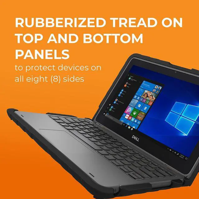 Alt view image 3 of 5 - Gumdrop DropTech Laptop Case Fits Dell Latitude 3190 11 inch 2in1. Designed for K-12 Students, Teachers and Classrooms - Drop Tested, Rugged, Shockproof Bumpers for Reliable Device Protection - Black
