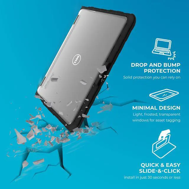 Alt view image 5 of 5 - Gumdrop DropTech Laptop Case Fits Dell Latitude 3190 11 inch 2in1. Designed for K-12 Students, Teachers and Classrooms - Drop Tested, Rugged, Shockproof Bumpers for Reliable Device Protection - Black