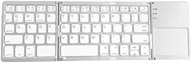 Main image of Ares Ultra Slim Pocket Foldable Bluetooth Wireless Keyboard with Touchpad (Silver)