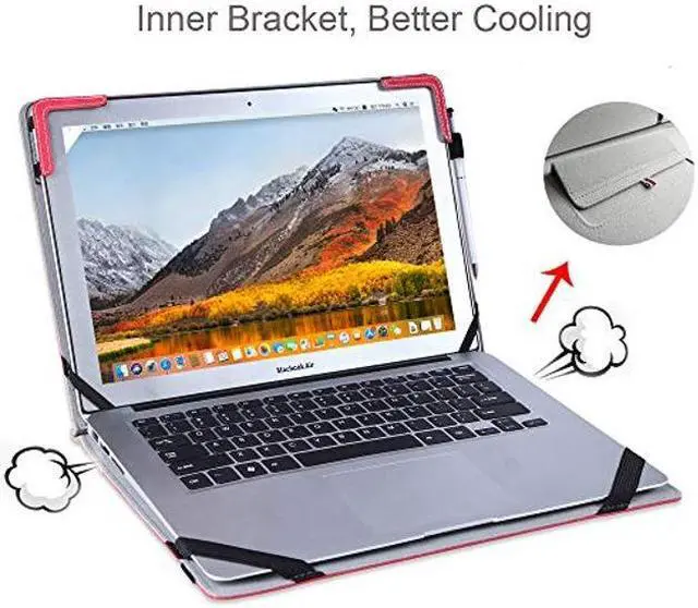 Alt view image 2 of 5 - Berfea Case Cover Compatible with Dell Inspiron 15 5593 5591 5584 5582 3502 3505 15.6 Inch Laptops Notebook Protective Case Sleeve,with Cooling Bracket(Red)