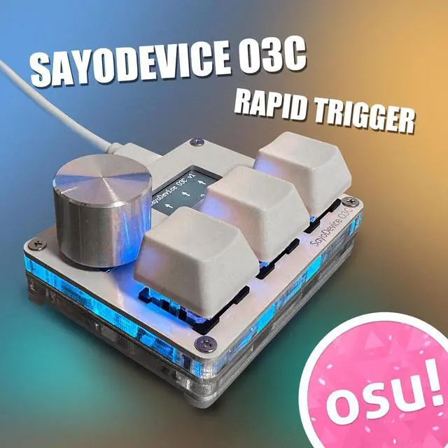 Alt view image 2 of 5 - BTXETUEL SayoDevice OSU O3C Rapid Trigger Hall Switches Magnetic Linear Switches Keyboard with Knob and Screen,Copy Paste,Shotcut,Macro Hotswap Mini Keypad....