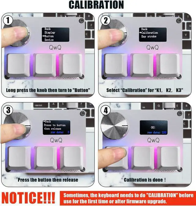Alt view image 4 of 5 - BTXETUEL SayoDevice OSU O3C Rapid Trigger Hall Switches Magnetic Linear Switches Keyboard with Knob and Screen,Copy Paste,Shotcut,Macro Hotswap Mini Keypad....