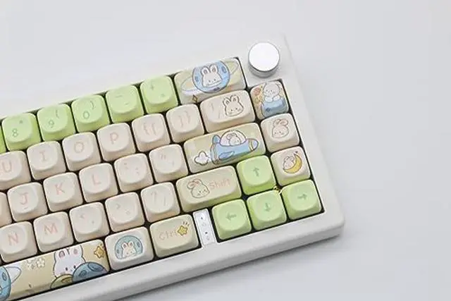 Alt view image 5 of 5 - Cmokifuly MOA Profile Keycaps,Cute Keycaps Rabbit Custom Keycaps 144 Keys,PBT Dye-sub Keycaps for Mechanical Keyboard Full-Size Keycaps Set (Bunny)