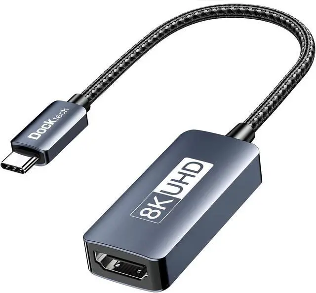 Main image of dockteck USB C to HDMI Adapter 8K@60Hz, Type C (Thunderbolt 3/4) to HDMI Converter 4K@120Hz Compatible with MacBook Pro, MacBook Air, iPad Pro/Air, Pixelbook, XPS, Surface Pro and More