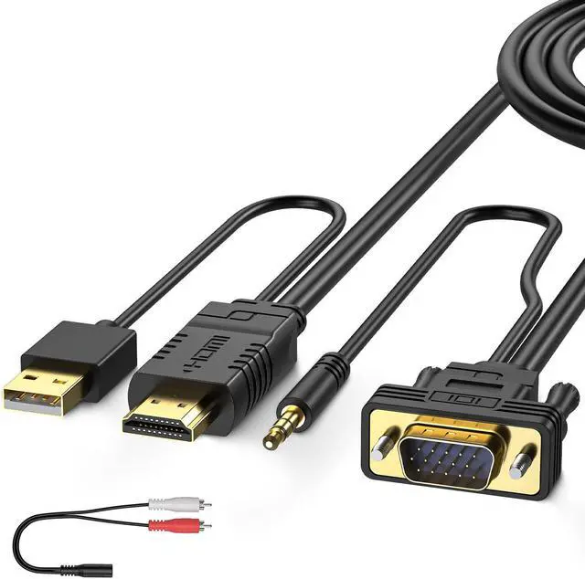 Main image of FOINNEX VGA to HDMI Cable 33FT/10M, 1080P VGA to HDMI Adapter Cable Old PC to New TV/Monitor with HDMI, VGA to HDMI Converter Cable with Audio for Connecting Laptop with VGA to New Monitor HDTV