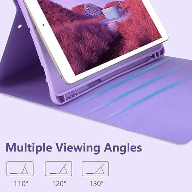 Alt view image 4 of 5 - New iPad 9th Generation Keyboard Case 10.2" 2021/(8th Gen) 2020/(7th Gen) 2019,7 Colors Backlit Keyboard Case for iPad 10.2" /iPad Air 3 10.5"(3rd Gen)/iPad Pro 10.5" with Pencil Holder(Purple)