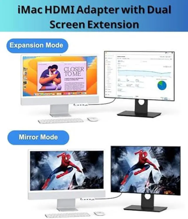 Alt view image 4 of 5 - Gewokliy USB C Hub for iMac 24 inch (M1/M3), iMac USB Adapter Multiports with 4K HDMI, Type-C 10Gbps, SD/TF Card Reader, iMac Hub for 2021 iMac 24-inch(M1)/2023 iMac 24-inch(M3) | iMac Accessories