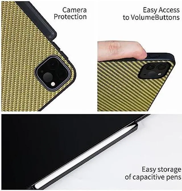Alt view image 2 of 5 - Haflyer Case for 2020/2022 iPad Air 10.9" 4th 5th Gen& 2018/2020/2021/2022 iPad Pro 11" 1st-4th- Magic Keyboard Compatible Case with Pencil Holder (Keyboard Not Included) - (Golden Rice Field)
