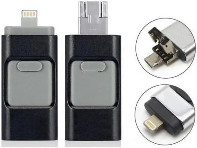 Main image of USB i Flash Drive U Disk Memory Stick Storage for iPhone Ipad Mac Android Phone PC 8gb 16gb 32gb 64gb 128gb (Black 64GB)