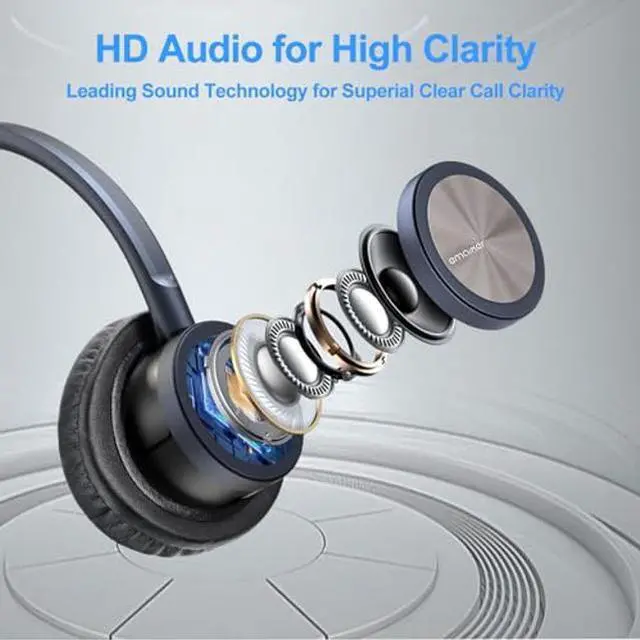 Alt view image 3 of 5 - EMAIKER One Ear USB-A Headset with Microphone for PC, Computer Headset with Mic Noise Canceling for Laptop Teams Zoom Office Work Call Center Telework Softphone, Dictation, Recording