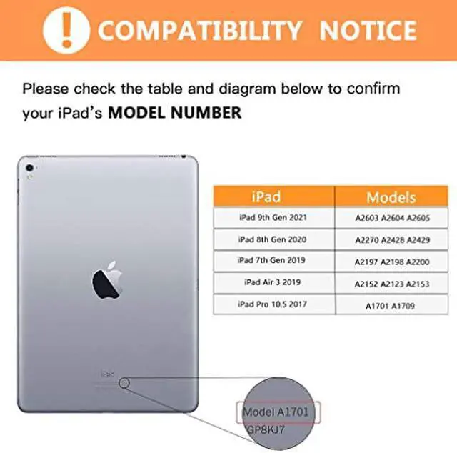 Alt view image 2 of 5 - Keyboard Case for iPad 9th/8th/7th Generation 2021/2020/2019, iPad 10.2/Pro 10.5 Keyboard Case with Pencil Holder, Detachable Bluetooth Keyboard for iPad 9th/8th/7th Gen/iPad Air 3/iPad Pro 10.5