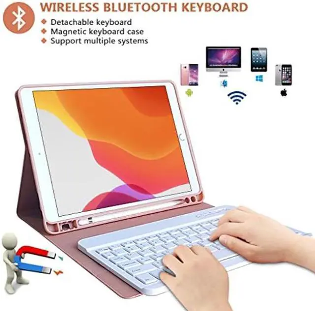 Alt view image 5 of 5 - Keyboard Case for iPad 9th/8th/7th Generation 2021/2020/2019, iPad 10.2/Pro 10.5 Keyboard Case with Pencil Holder, Detachable Bluetooth Keyboard for iPad 9th/8th/7th Gen/iPad Air 3/iPad Pro 10.5