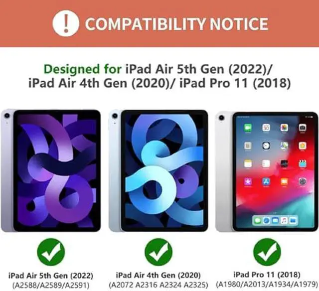 Alt view image 2 of 5 - Keyboard Case for iPad Air 5th Generation 2022/ iPad Air 4th Gen 2020/iPad Pro 11 Inch 2018, 10.9 inch Case with Pencil Holder, Detachable Bluetooth Keyboard Smart Tablet Case for iPad Air 5th/4th Gen
