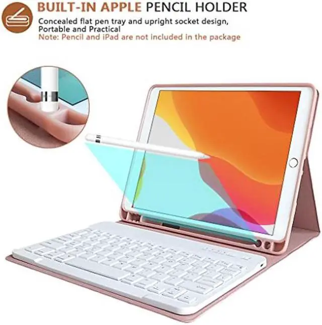 Alt view image 3 of 5 - Keyboard Case for iPad 9th/8th/7th Generation 2021/2020/2019, iPad 10.2/Pro 10.5 Keyboard Case with Pencil Holder, Detachable Bluetooth Keyboard for iPad 9th/8th/7th Gen/iPad Air 3/iPad Pro 10.5