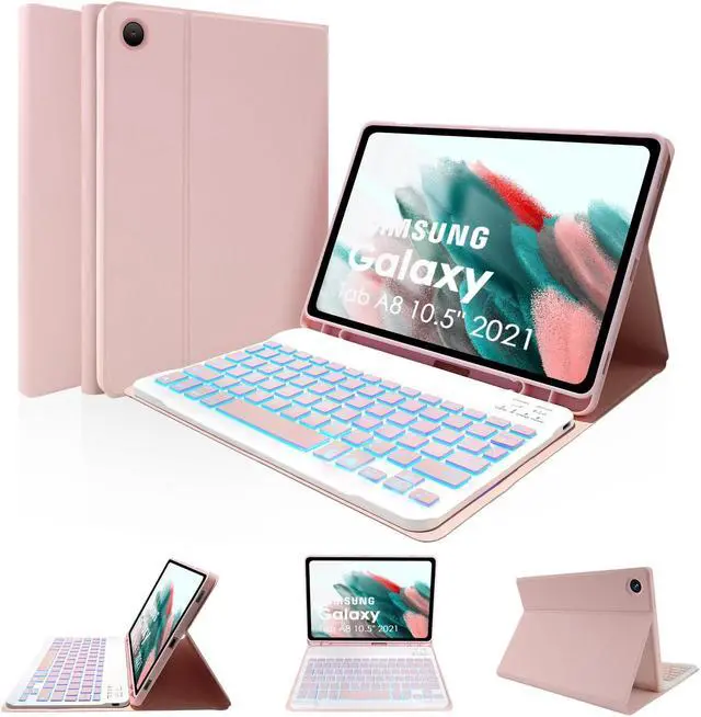 Main image of LAMA Backlit Keyboard Case for Samsung Galaxy Tab A8 10.5" Case with Keyboard, Detachable Wireless Keyboard Case with S Pen Holder for Galaxy Tab A8 10.5" 2021 (SM-X200/X205/X207), PK