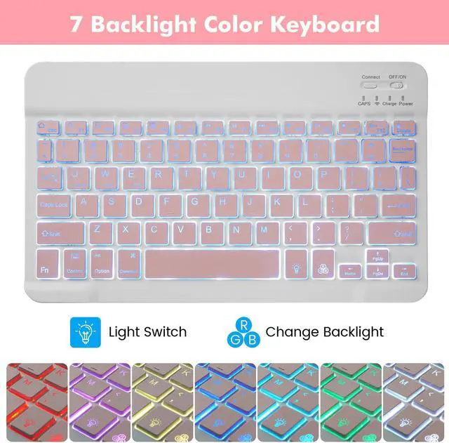 Alt view image 5 of 5 - LAMA Backlit Keyboard Case for Samsung Galaxy Tab A8 10.5" Case with Keyboard, Detachable Wireless Keyboard Case with S Pen Holder for Galaxy Tab A8 10.5" 2021 (SM-X200/X205/X207), PK