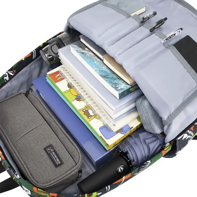 Alt view image 5 of 5 - LI-LOVE Backpack for Middle Elementary High School College Student Bookbags Boys Teens Kids Waterproof Backpacks Dinosaur Book Bag Travel Laptop Back Pack