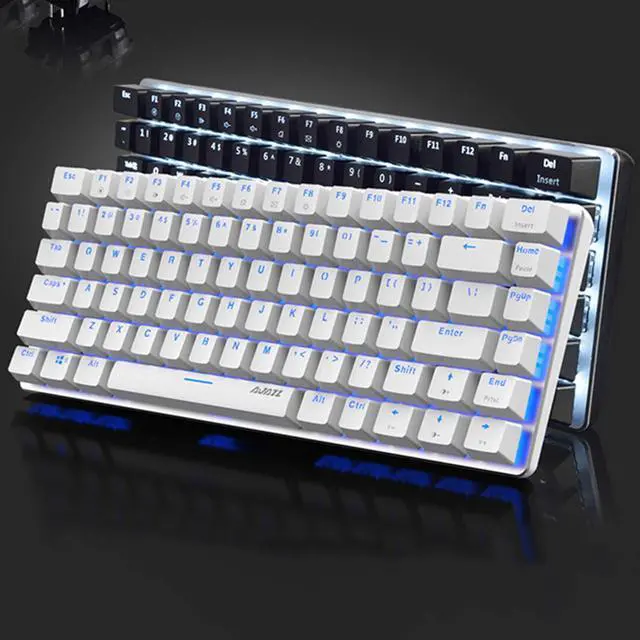 Alt view image 3 of 5 - Lomiluskr AK33 Compact Wired Mechanical Keyboard, 82 Anti-ghosting Keys, Small and Portable, Single Color Backlit (White, Black Switch)
