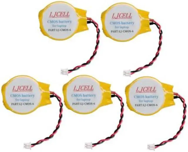 Main image of LJCELL 5PCS CMOS Battery for IBM Lenovo Thinkpad T430 T450S T460 T460P T480S DELL Latitude E5450 E5430 E5440 E5530 E6420 E6320 E6330 Inspiron 9400 Laptop BIOS RTC CR2032 Battery with 2 Wire