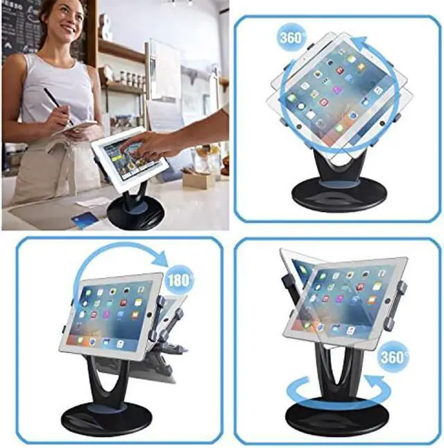 Alt view image 2 of 5 - MAX SMART Large Tablet POS Stand, Rotating Commercial Tablet Stand, Swivel Base for Retail Kiosk Register Office Showcase Cashier and Business