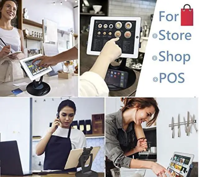 Alt view image 5 of 5 - MAX SMART Large Tablet POS Stand, Rotating Commercial Tablet Stand, Swivel Base for Retail Kiosk Register Office Showcase Cashier and Business