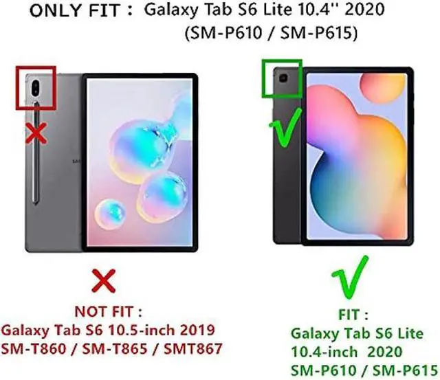 Alt view image 3 of 5 - HENGHUI Keyboard Case for Galaxy Tab S6 Lite 10.4'' 2022 2020 Model SM-P610/P613/P615/P619 Cute Round Key Color Keyboard Wireless Detachable BT Keyboard Cover with S Pen Holder (Black)