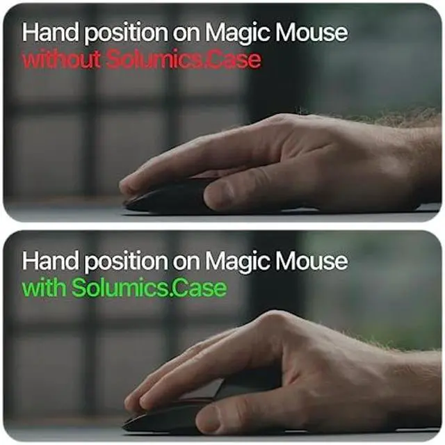 Alt view image 2 of 5 - Solumics.Case - Ergonomic case for Apple Magic Mouse | for a More Ergonomic iMac Mouse (Black/Silver)