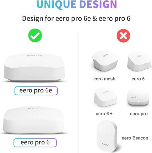 Alt view image 2 of 5 - 4Pack Wall Mount Holder for eero Pro 6e/Pro 6 Mesh Wi-Fi System,Outlet Wall Mount Stand Bracket for eero Pro 6e tri-Band Mesh,Wall Bracket for eero Pro 6 Extender Router Wire Organizer