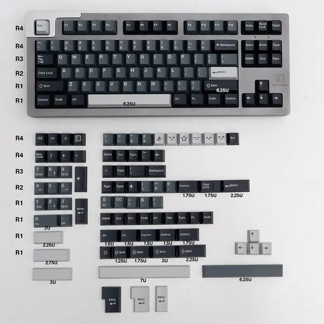 Main image of Apollo Keycaps 172 Keys Double Shot Keycaps Cherry Profile Custom Keyboard Keycaps Set Fit for Mechanical Keyboard Cherry Mx Switches