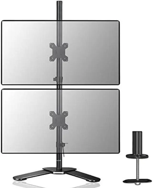 Main image of Suptek Dual LED LCD Monitor Stand up Free-Standing Desk Mount for 2 / Two Screens up to 27 inch Extra Tall 31.5 inch Pole Heavy Duty Fully Adjustable Stand Vertical Array (ML6802)