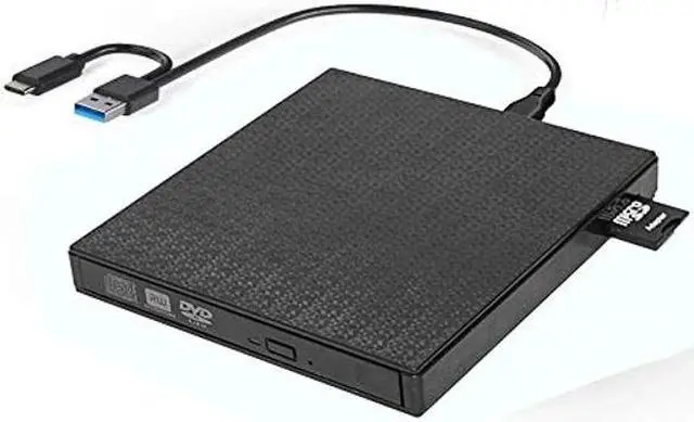 Main image of External DVD CD Drive High-Speed USB-C&USB 3.0 CD DVD-RW Player Burner Writer Rewrite Support SD/TF Card/2 USB 3.0 Ports/Charging,Compatible with WriteOS/Windows/MacBook/Laptop/Desktop Computer pc