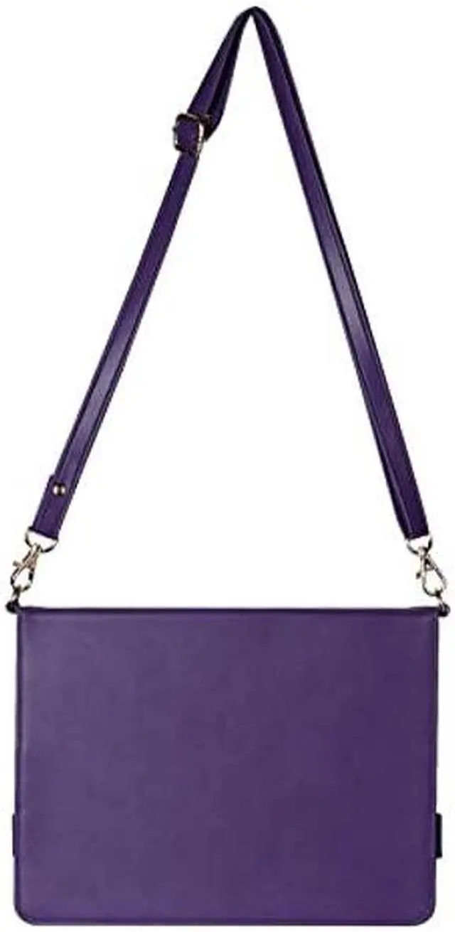 Alt view image 2 of 5 - Handbag Case for iPad Pro 12.9" 2022/2021/2020, Techcircle Folio Stand iPad Crossbody Wallet Case with Pencil Holder, Card Slot, Hand Strap & Shoulder Strap PU Leather Protective Cover, Purple