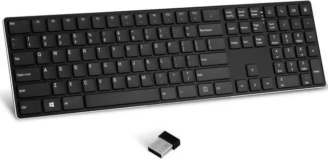 Main image of TIETI K01R Wireless Keyboard, 2.4G Slim and Compact Wireless Keyboard with Numeric Keypad, Long Battery Life, Lag-Free for PC Laptop Computer Windows, Black