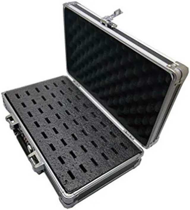 Alt view image 5 of 5 - TECH STORE ON Flash USB Thumb Drive Case with Top Carry Handle Memory Card Electronic Accessories Storage Organizer Bag Secure Combination Lock Antistatic Shockproof Foam (Aluminum, 48 USB slots)
