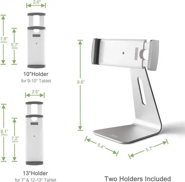 Alt view image 3 of 5 - Viozon iPad Pro Stand, Tablet Stands 360° Rotatable Aluminum Alloy Desktop Mount Stand Compatible with 7-13inch iPad Pro iPadAir iPad Mini Surface and Surface Pro (Silver General)