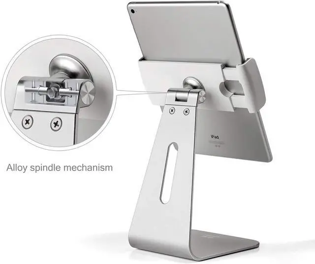 Alt view image 5 of 5 - Viozon iPad Pro Stand, Tablet Stands 360° Rotatable Aluminum Alloy Desktop Mount Stand Compatible with 7-13inch iPad Pro iPadAir iPad Mini Surface and Surface Pro (Silver General)