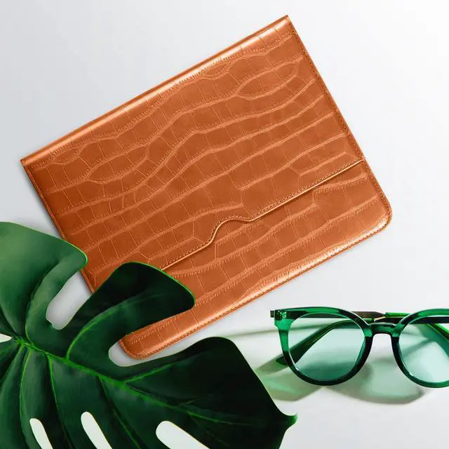 Alt view image 5 of 5 - DTTOCASE Crocodile Case for iPad 10th Generation 2022, iPad 10.9 Inch Leather Smart Folio Cover with Pencil Holder and Hand Strap, Support Auto Sleep/Wake, ID Touch, Multiple Viewing Angles-Brown