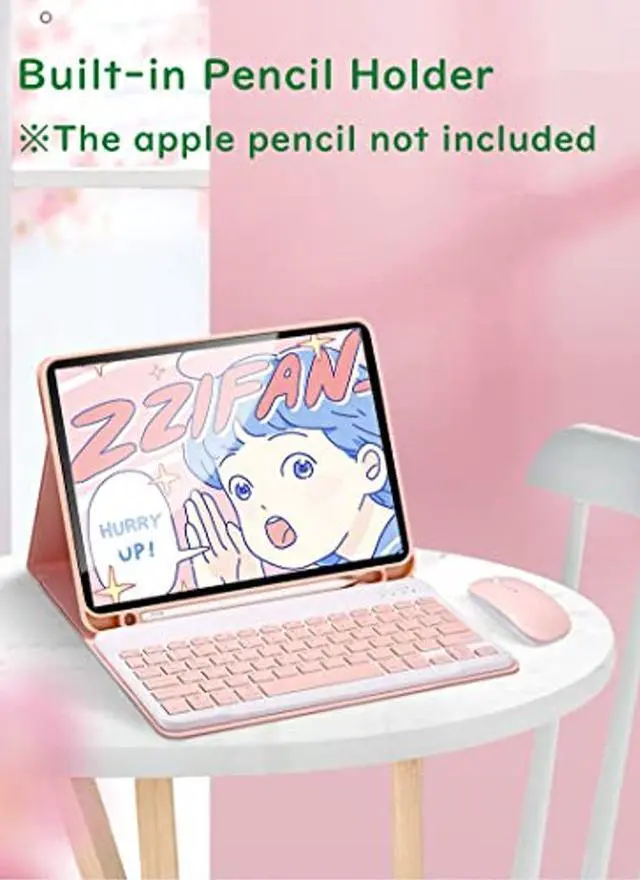 Alt view image 5 of 5 - YEEHi Color Keyboard for iPad 9th 8th 7th Generation iPad Air 3 Pro 10.5 Keyboard Case with Mouse Cute Detachable Removable Wireless Bluetooth Keyboard Cover (DarkGreen)