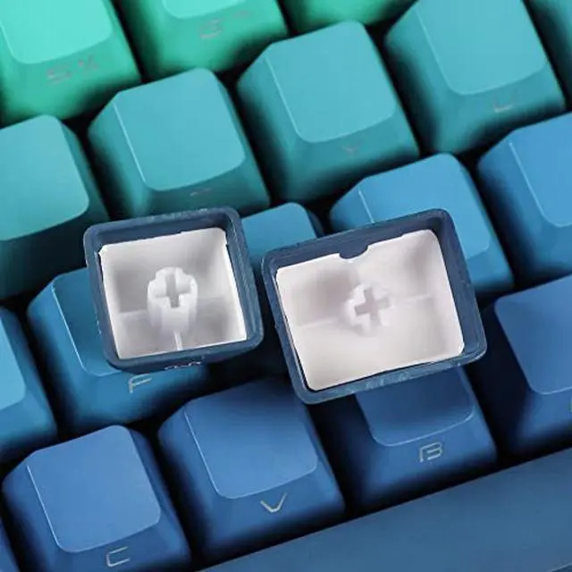 Alt view image 4 of 5 - YMDK 133 Key Cyan Blue PBT Double Shot Side-lit Shine Through Backlit keycaps OEM Profile for MX Mechanical Keyboard 108 96 87 NJ80 KBD67 ID80 84 68 64