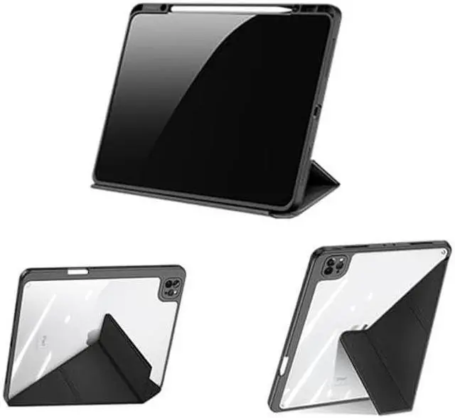 Main image of ZenRich Case for iPad Pro 12.9'' (4th/5th/6th Generation) with Pencil Holder, Multi-Angle Magnetic Smart Cover with [Portrait/Landscape Stand] [Hard Clear PC Back Shell] [Auto Wake/Sleep]-Black